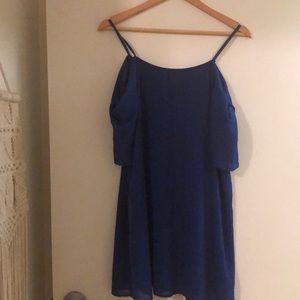 Blue off the shoulder dress